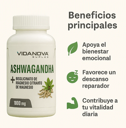 Ashwagandha + Magnesio 1000mg 60 CAPS